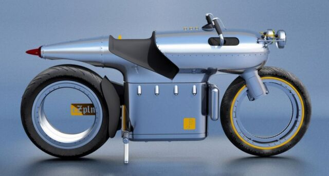 'eZpIn' retro-futuristic electric motorcycle concept