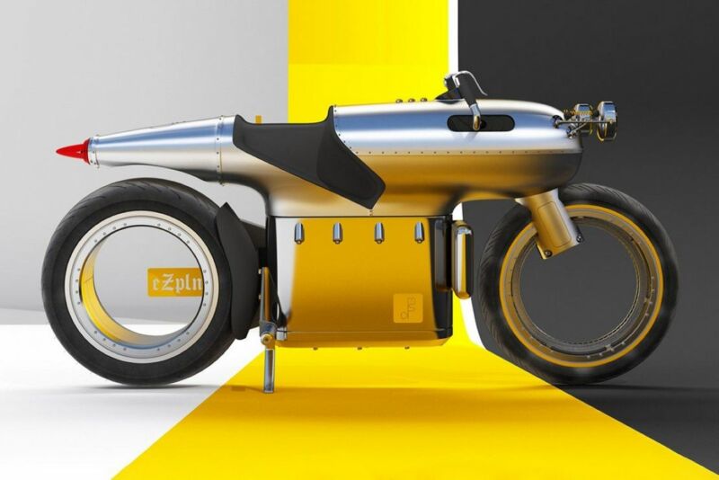 Ezpin Retro Futuristic Electric Motorcycle Concept Wordlesstech