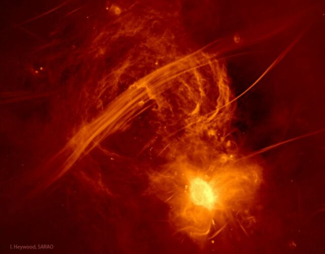 Radio Arc at the center of our Galaxy