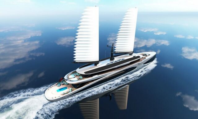 Amplitude Superyacht with Inflatable Sails