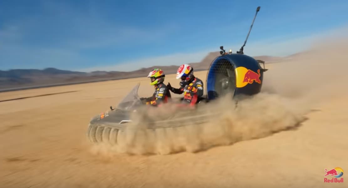 F1 Drivers Race Hovercraft in the Desert