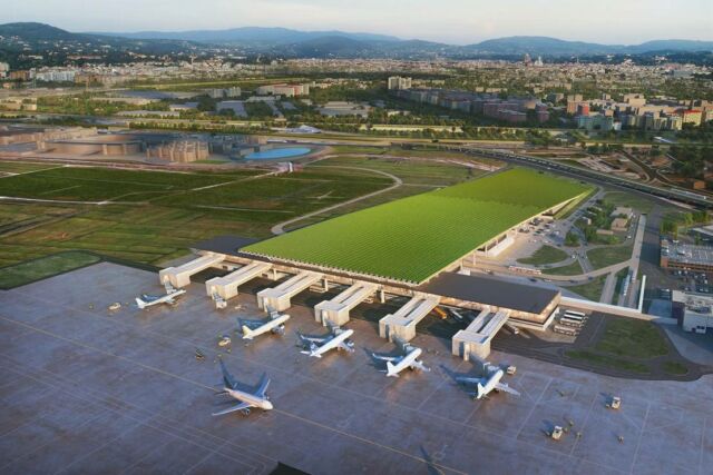 Airport Terminal with Vineyard Rooftop