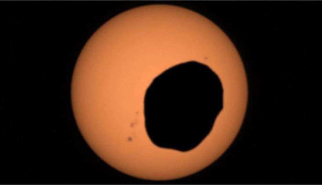 Sun's Partial Eclipse on Mars