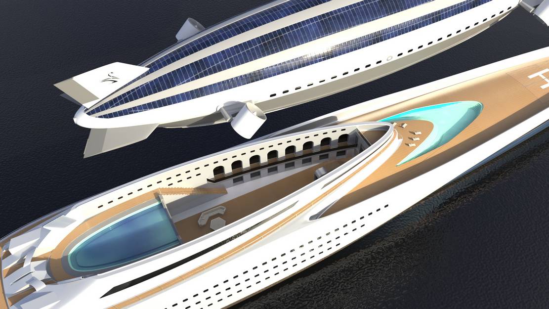 Colossea Mega-Yacht features a detachable Airship | WordlessTech