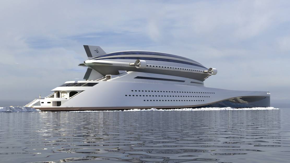 Colossea Mega-Yacht features a detachable Airship | WordlessTech