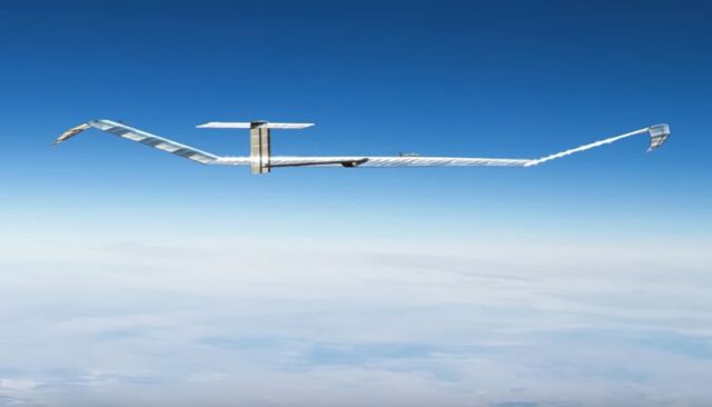 The Zephyr solar-powered aircraft flying high in the atmosphere