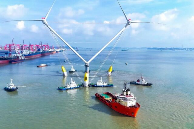 OceanX giant Floating Dual-Rotor Wind Turbine