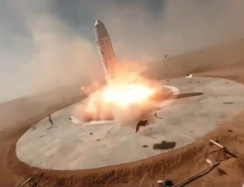 Chinese Rocket Crash-Landing in a video