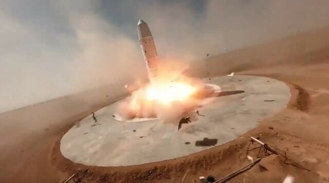 Chinese Rocket Crash-Landing in a video