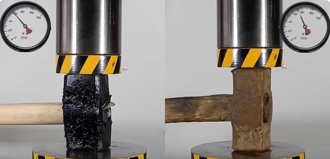 Hydraulic Press on Modern and Antique Sledgehammers