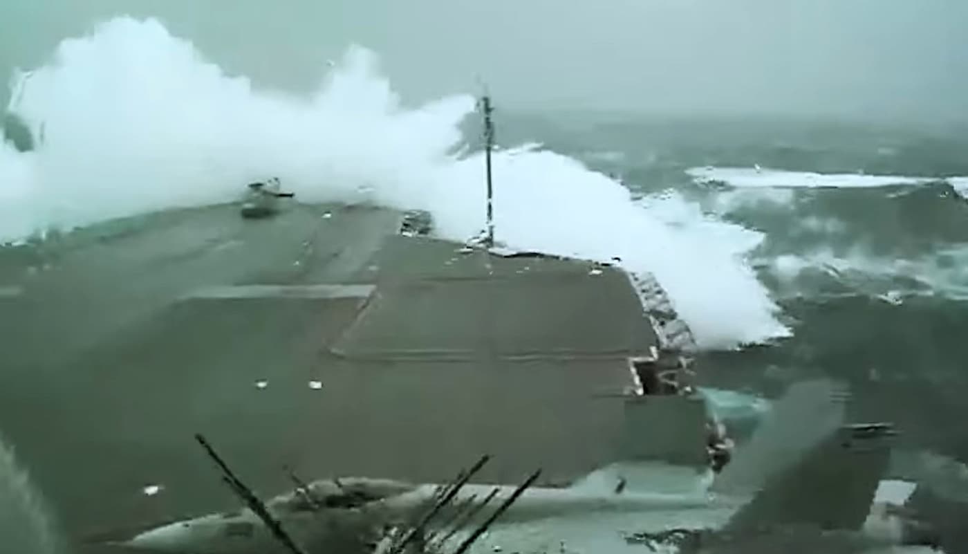 Aircraft Carrier Rocked by Deadly Storm