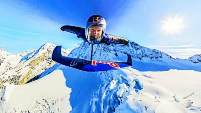 Wingsuit with a Foil