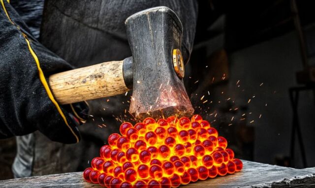 Forging a Kukri Knife from 150 Steel Balls
