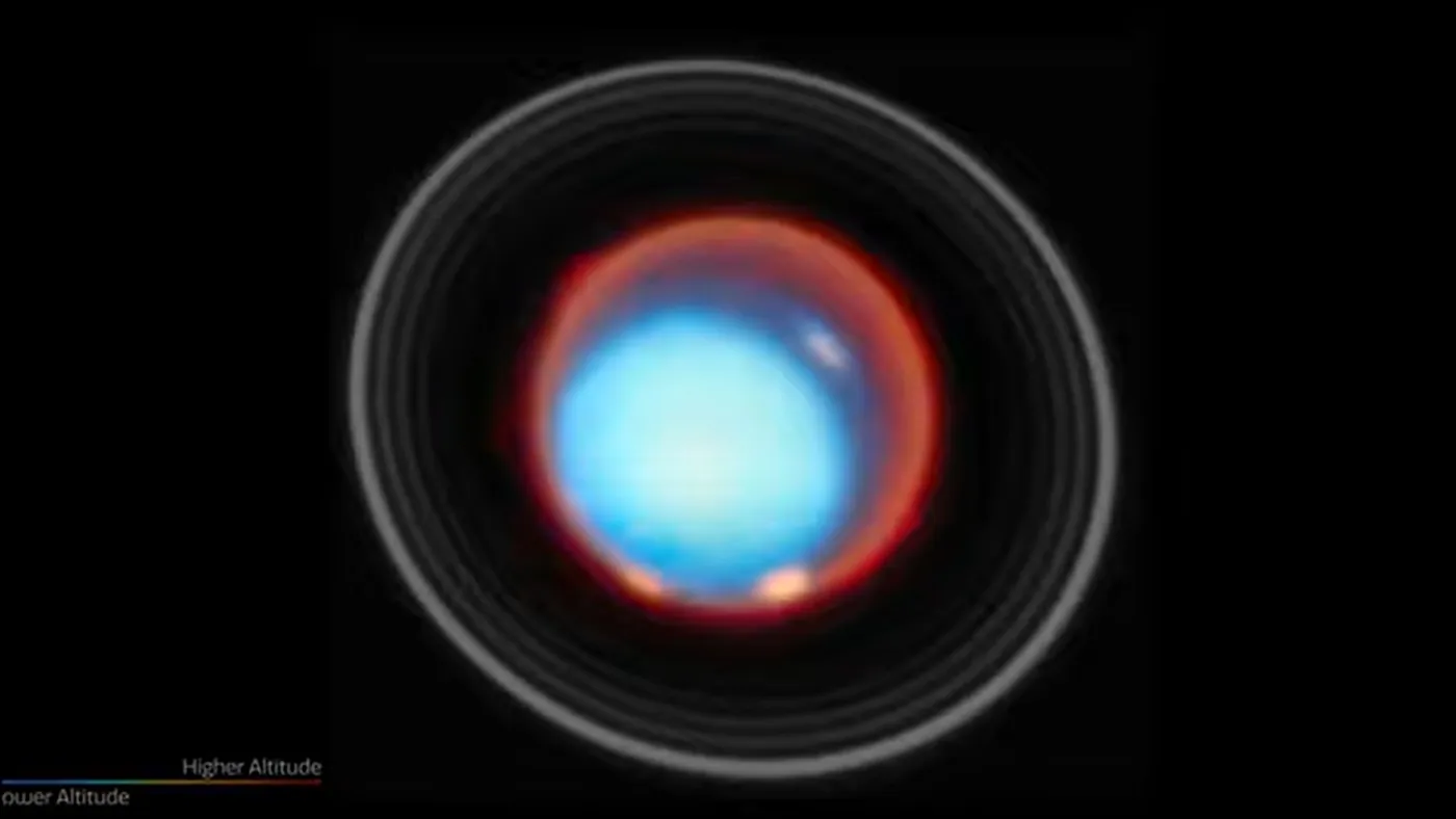 Uranus from the James Webb Space Telescope