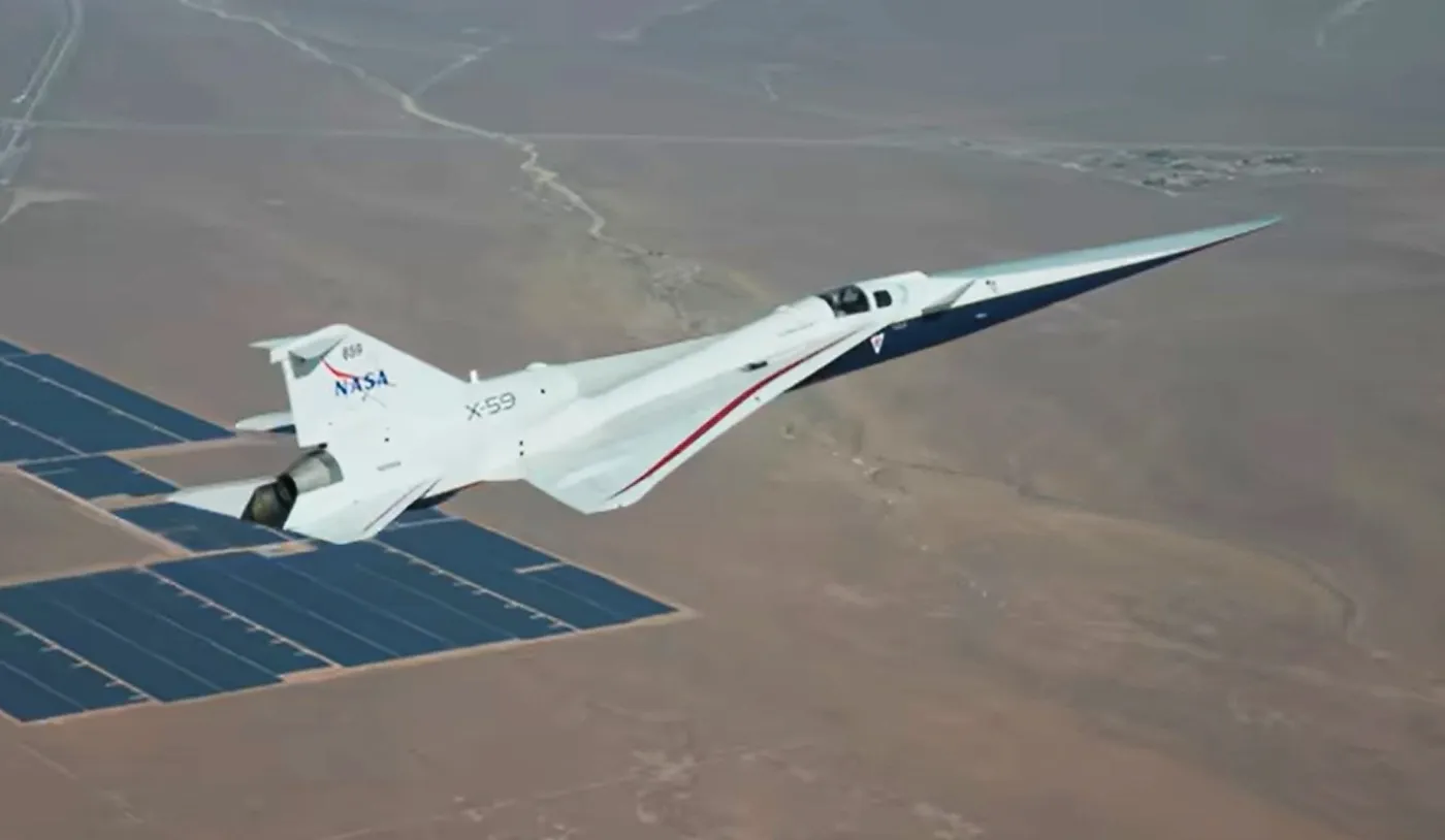 Watch NASAs X 59 Supersonic Jet Soared over Mojave Desert 1