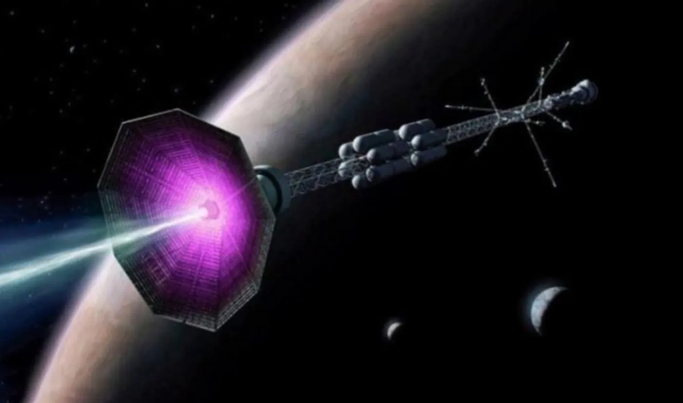 Artist's impression of an antimatter-powered spacecraft